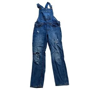 Gap Denim Overalls - Ripped Knee - Size Medium - Jean